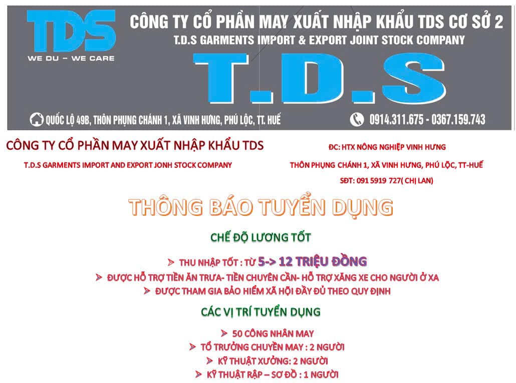 Công Ty Cổ Phần May Xuất Nhập Khẩu TDS